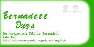 bernadett duzs business card